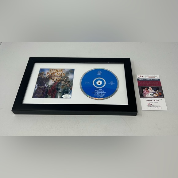 Itzhak Perlman signed In The Fiddler’s House CD Cover Framed JSA COA